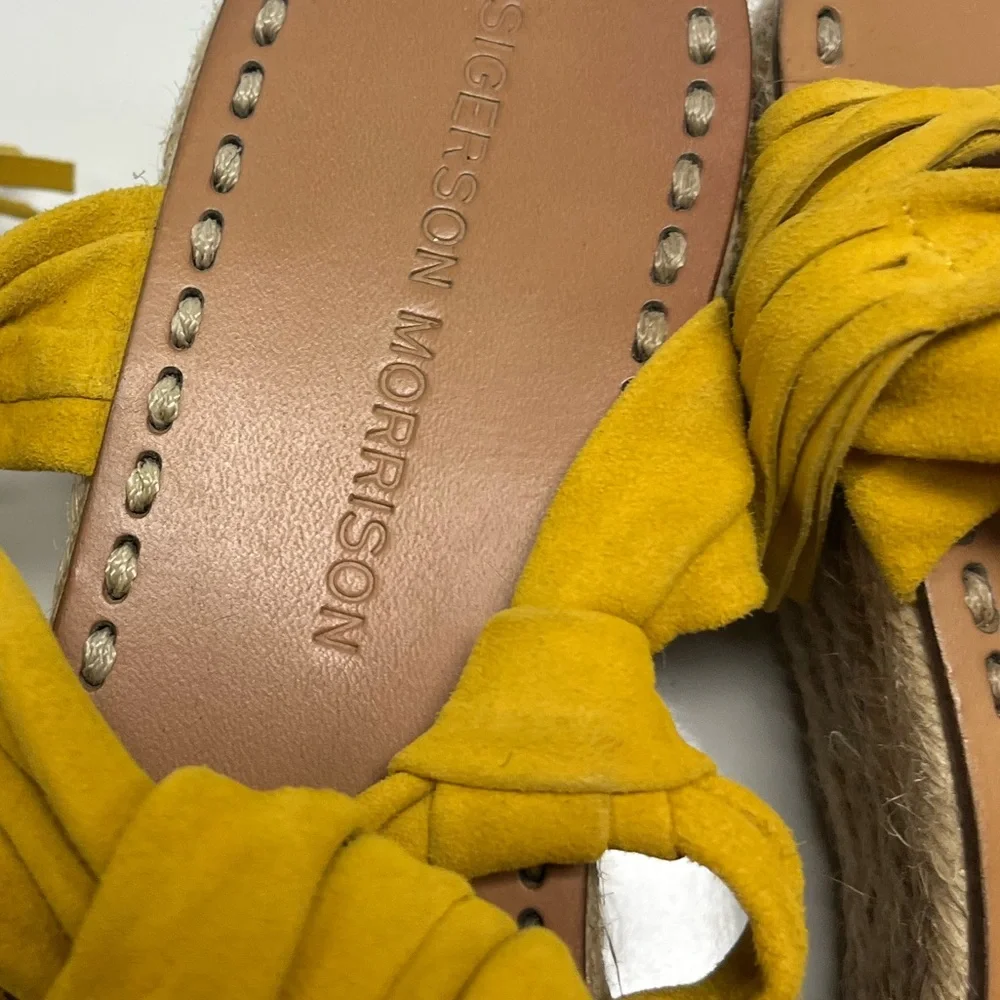 Sigerson Morrison‎ Mustard Yellow Suede Espadrille Platform Wedges Sz. 7